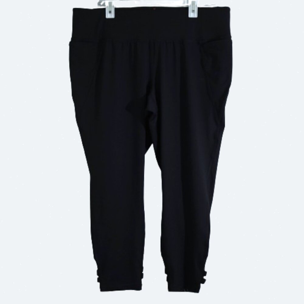 COPY - Lane Bryant livi active black yoga carpi pants lace up plus size 22 24